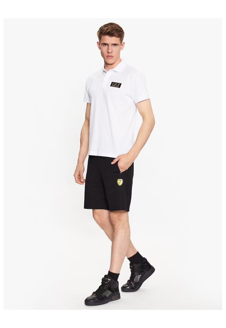 EA7 Мъжки къси панталони - Emporio Armani - Памук - Черни