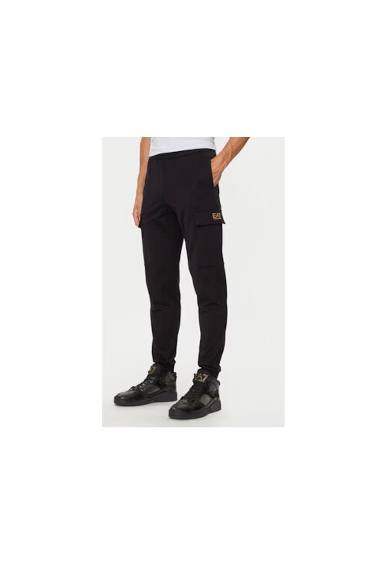 EA7 Мъжки спортни панталони Emporio Armani - 8NPP67 PJVRZ - памук - черни