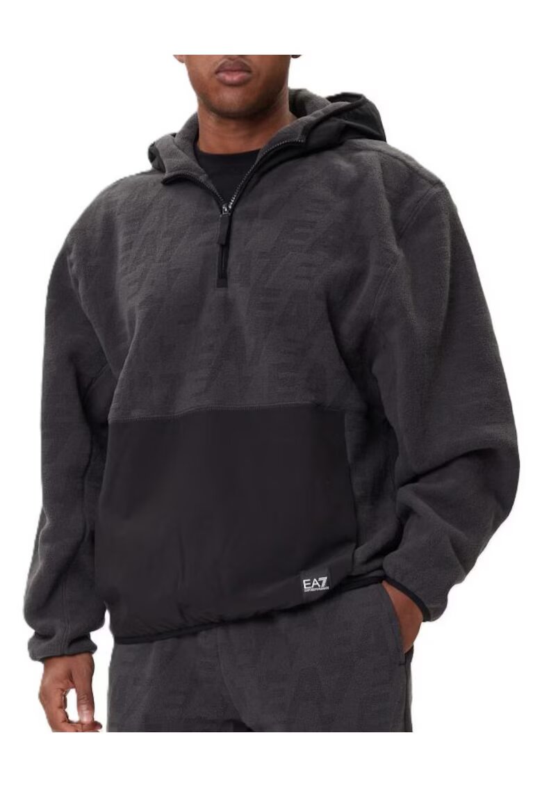 EA7 Мъжки суичър с цип TRAIN LOGO SERIES M POLAR LOGO HOODIE HZ - Полиестер -