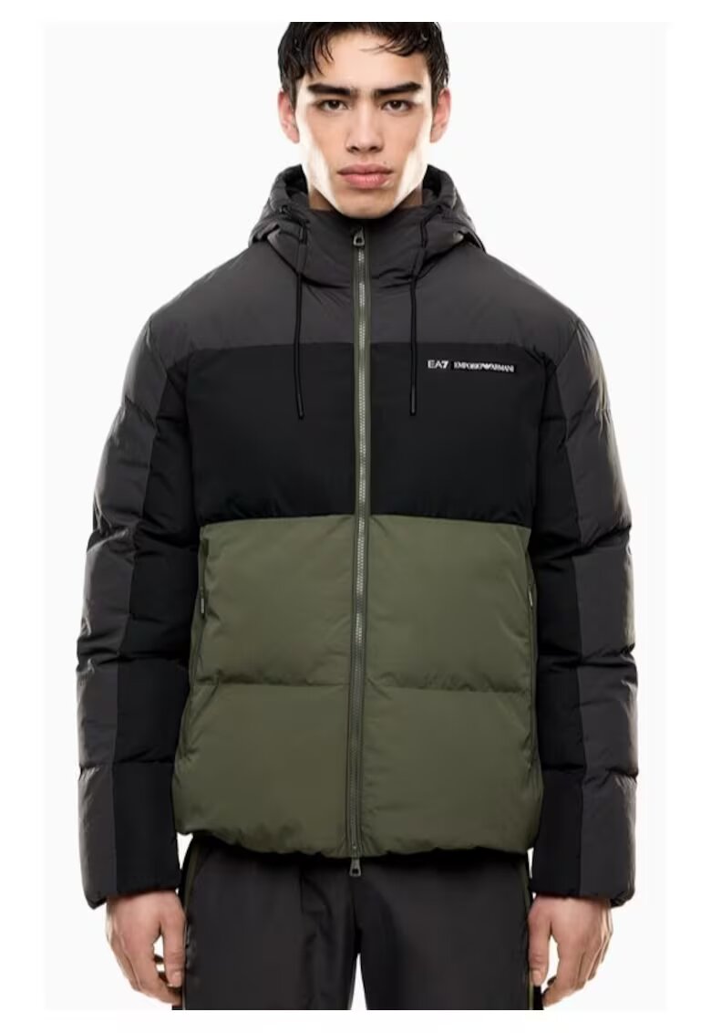 EA7 Мъжко яке TRAIN ATHLETIC COLOUR BLOCK M PUFFY JACKET PA - полиамид - зелено