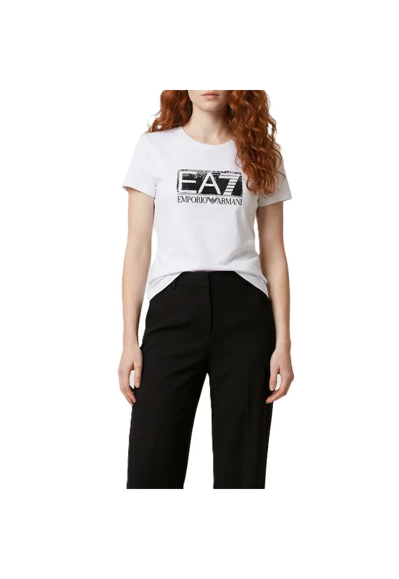 EA7 Тениска TRAIN LOGO SERIES W PAILLETS TEE CROSSOVER-7W001093-AF10373-U0002