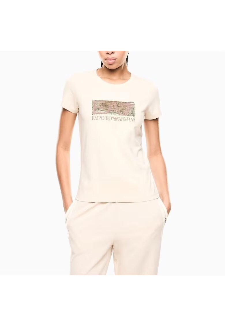 EA7 Тениска TRAIN LOGO SERIES W PAILLETS TEE CROSSOVER-7W001093-AF10373-U1088
