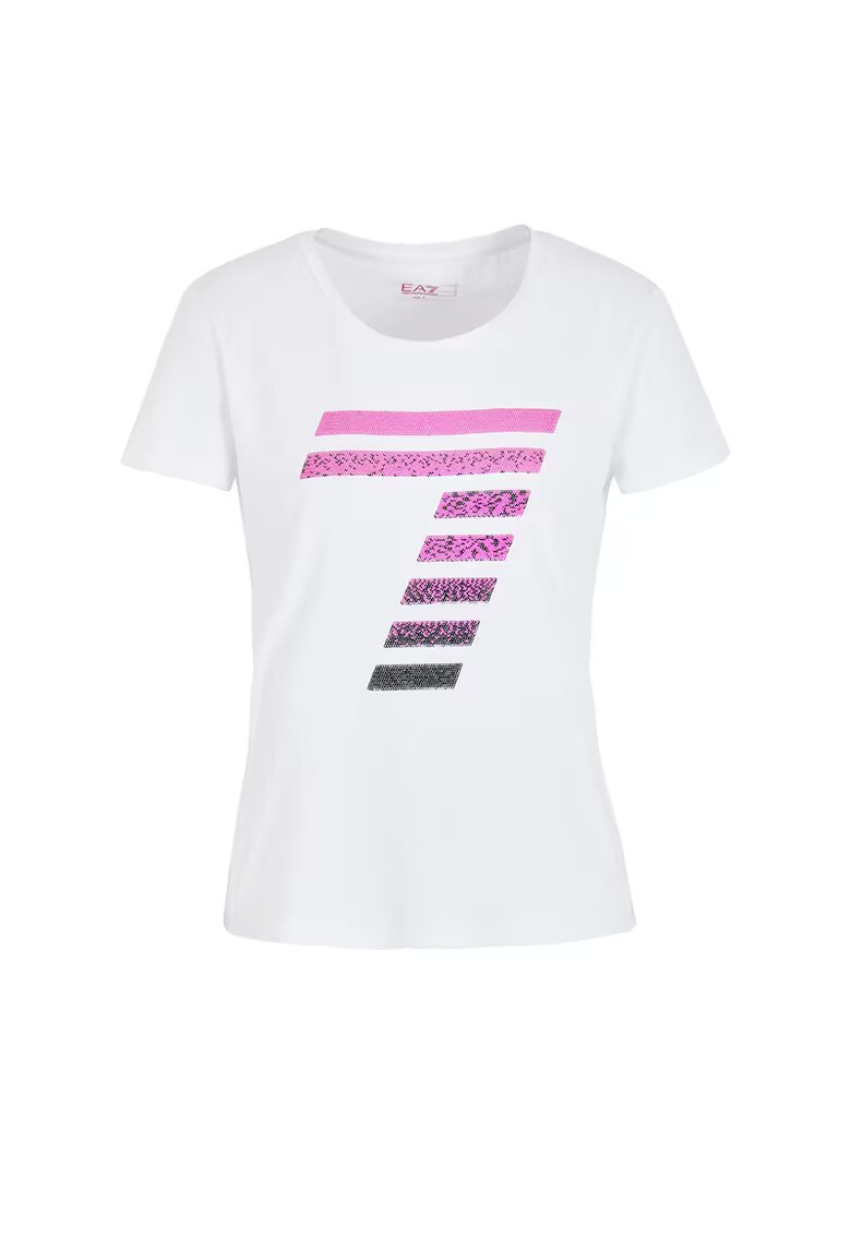EA7 Тениска W Tee Ss Rn Big Logo Crossover - 3RTT44-TJFKZ-1100 - Дамска - Бяла