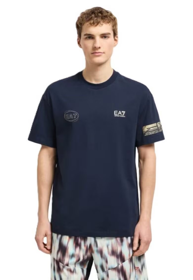 EA7 Тениска за лайфстайл - M TEE SS GOLD - 7M000302-AF12874-UB102 - Синя