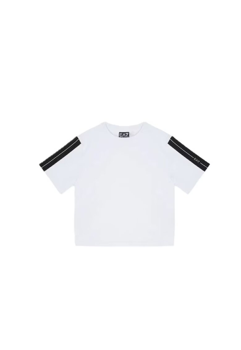 EA7 Тениска за момичета TEE SS TAPE - Памук - Бяла