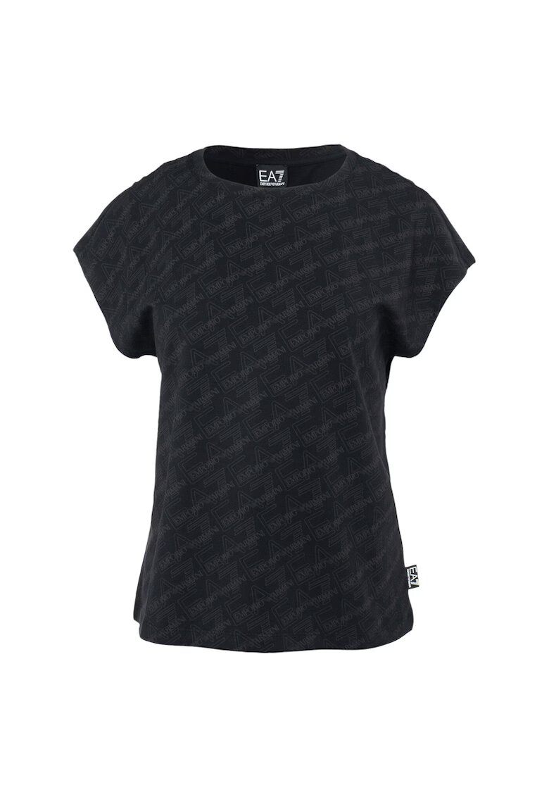 EA7 Тениска за жени - w tee ss allover - 3DTT04-TJUBZ-1200 - Черна