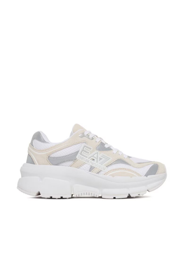 EA7 Унисекс маратонки Triple White/Silver - текстил - бели
