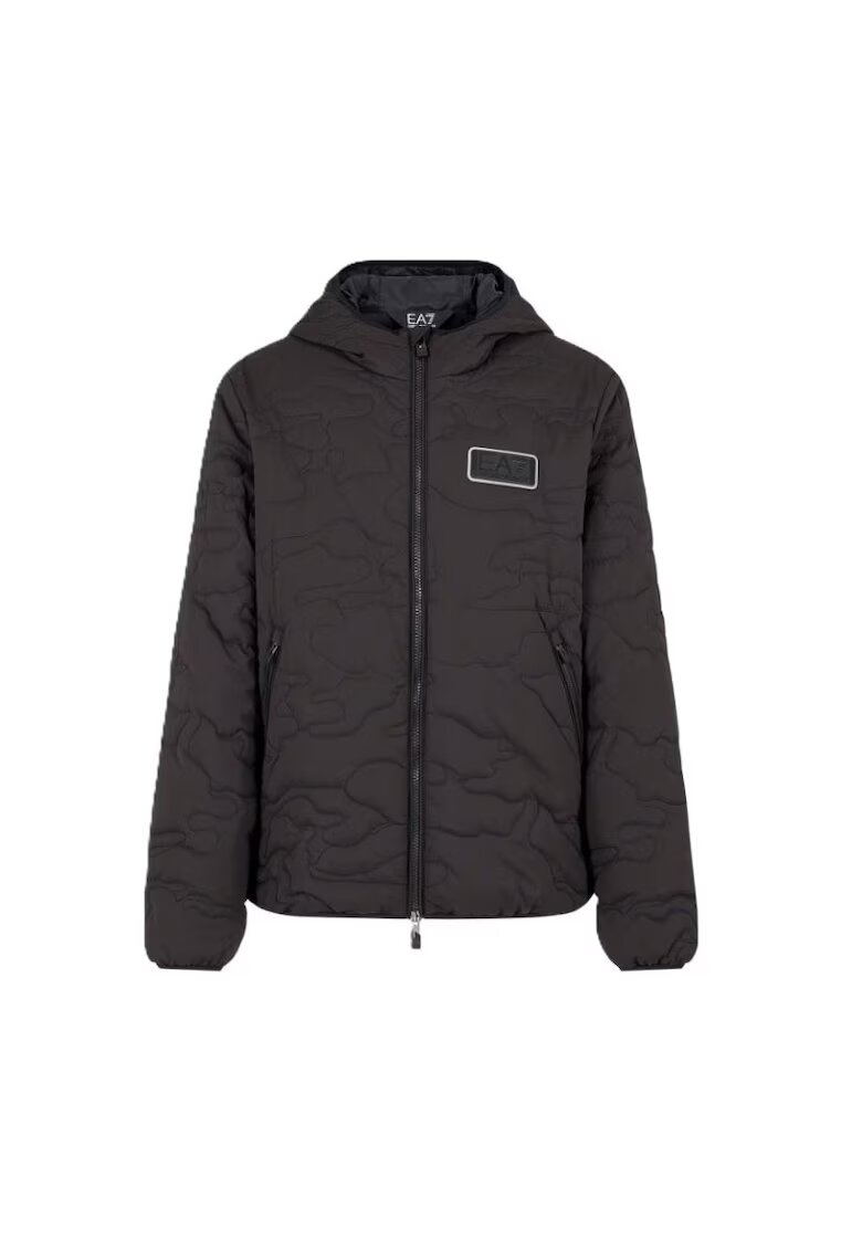 EA7 Яке за мъже - m down medium hooded jacket camou - 6DPB69-PNHQZ-1200 - Черно