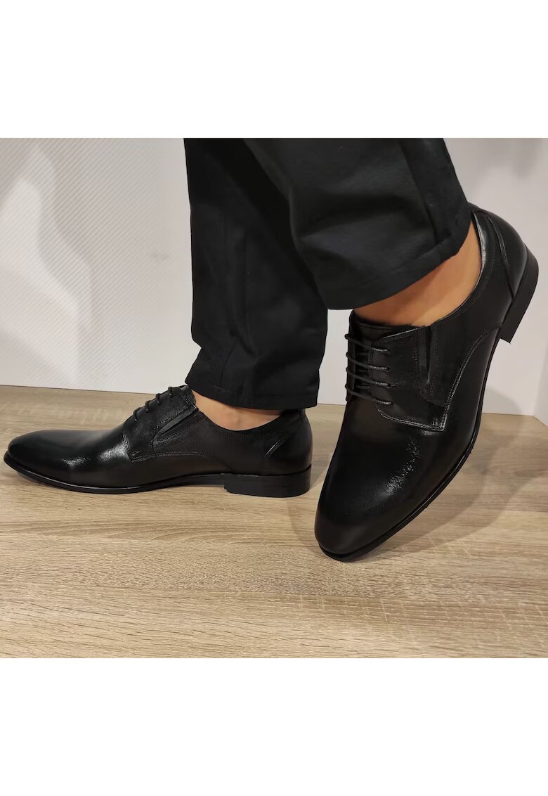 ELDEMAS Елегантни мъжки обувки 003-035A Black - черни
