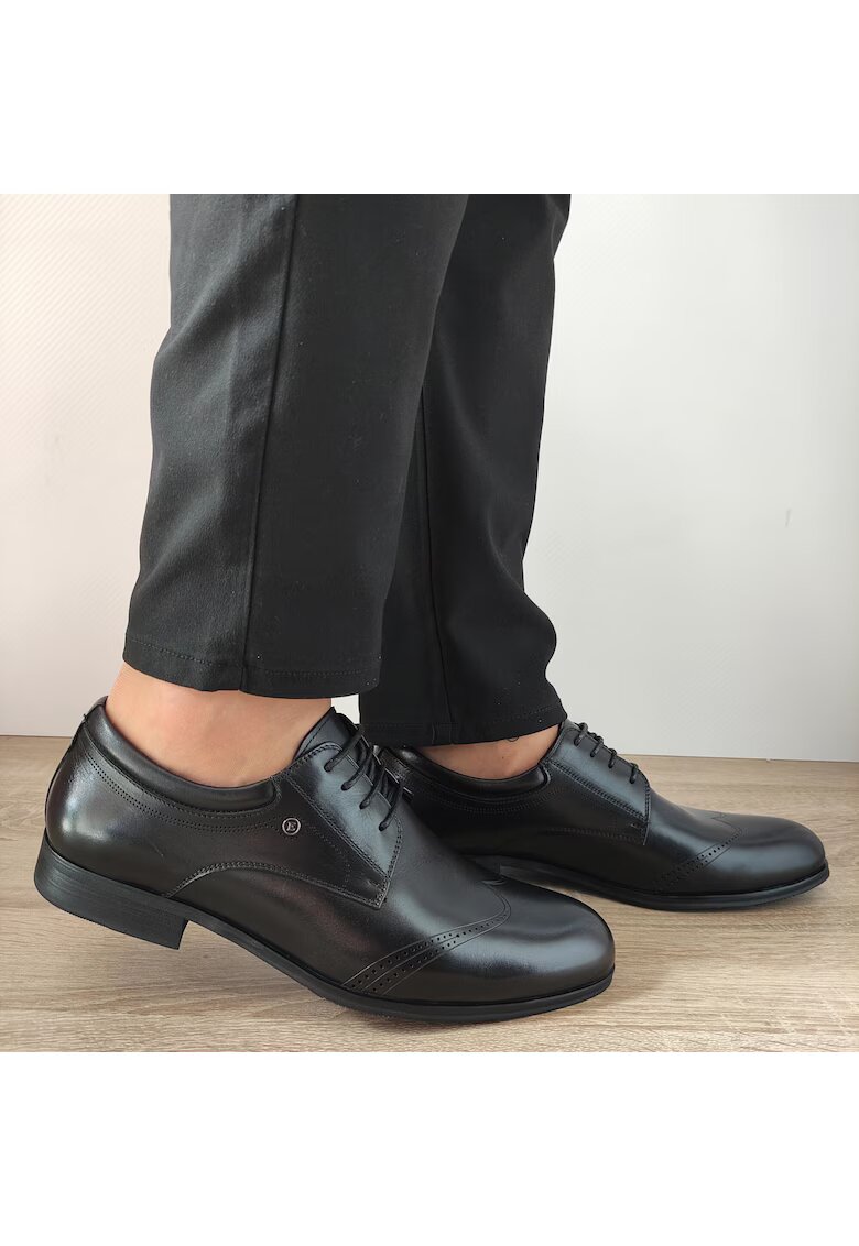 ELDEMAS Елегантни мъжки обувки F4155-361 Black - Черни