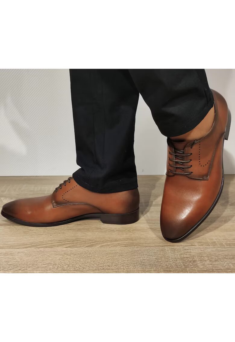 ELDEMAS Елегантни мъжки обувки Vs161-05 Brown - Floral Brown