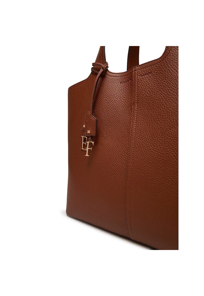 Elisabetta Franchi Дамска чанта модел Cognac 027 - екологична - цвят коняк