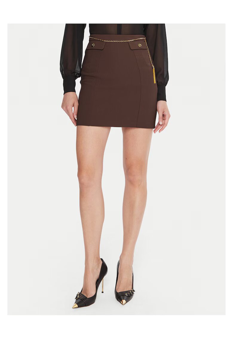 Elisabetta Franchi Дамска мини пола кафява