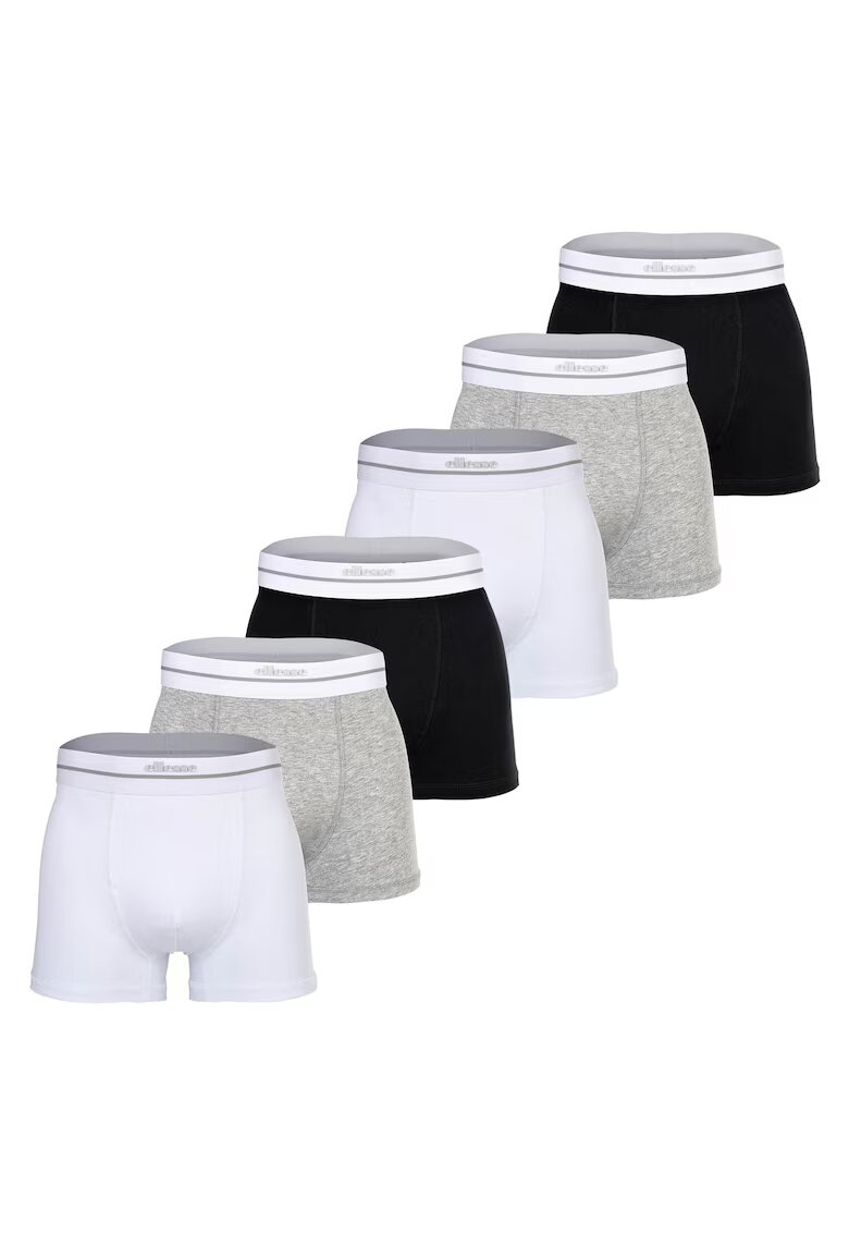 ELLESSE Боксерки с лого - 6 чифта - Бял/Черен/Сив