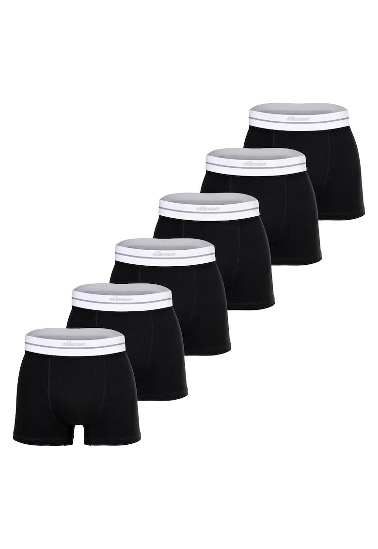 ELLESSE Боксерки с лого - 6 чифта - Черен/Бял