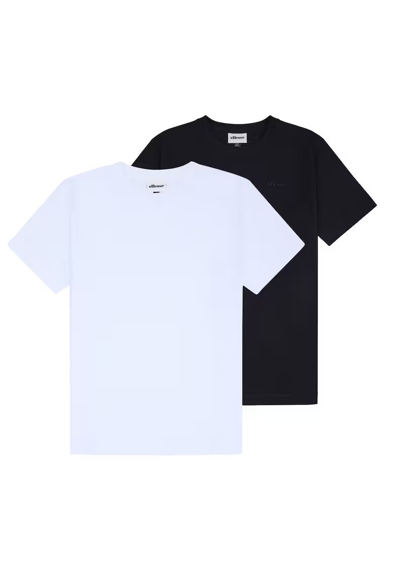 ELLESSE Памучни тениски - 2 части - Бял/Черен
