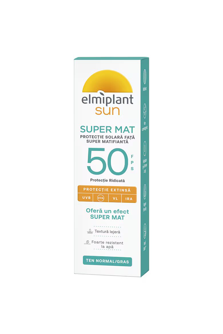 Elmiplant Матиращ слънцезащитен крем за лице SPF 50 Sun 50 мл