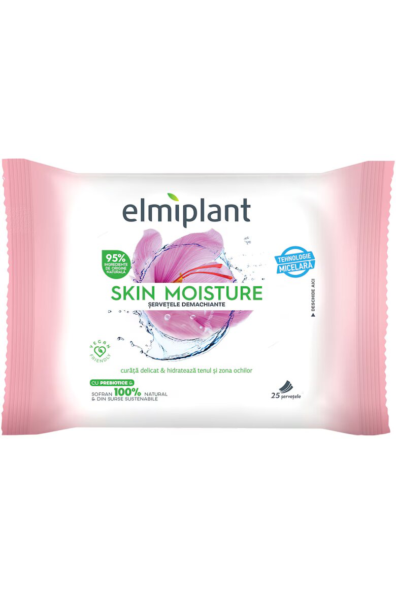 Elmiplant Мокри кърпички за почистване на грим За суха и чувствителна кожа 25 бр