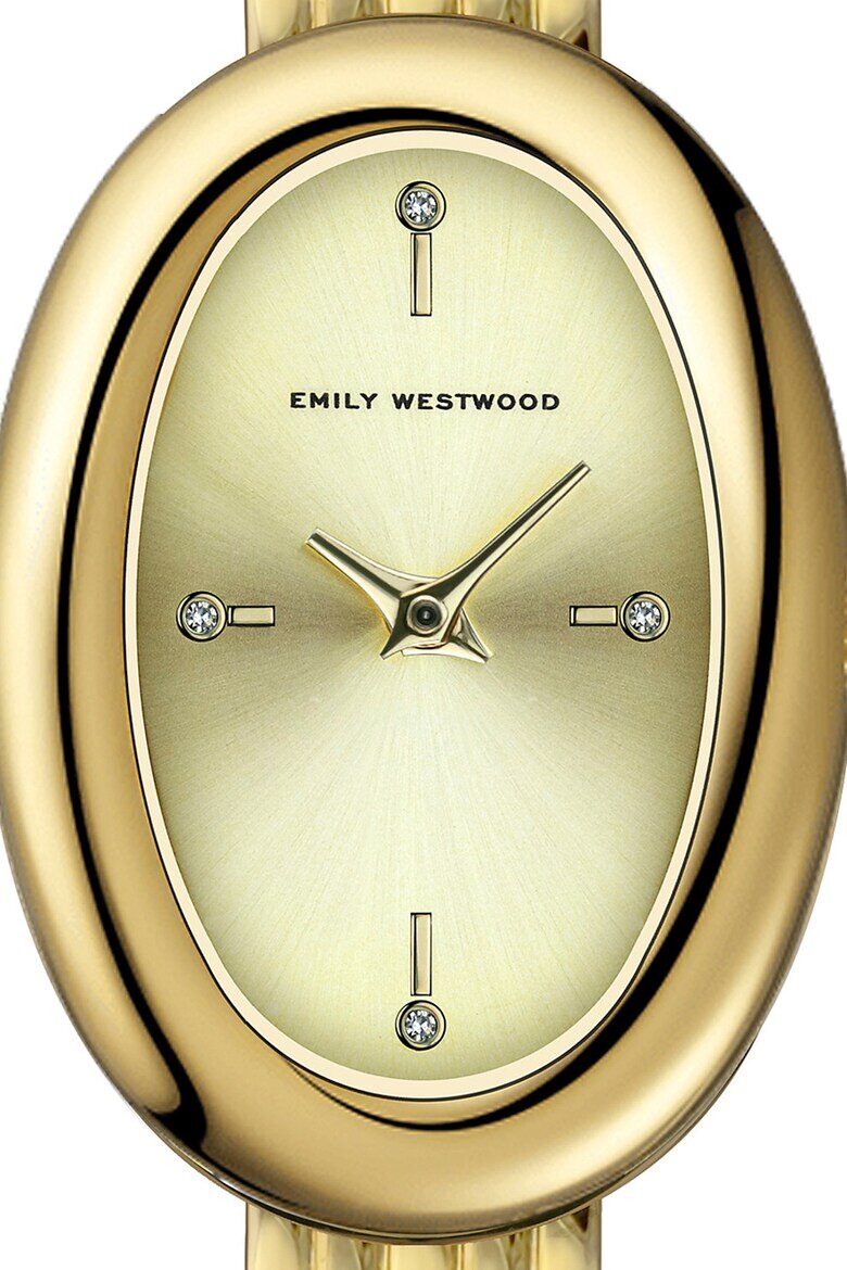 Emily Westwood Овален часовник с кристали Златист