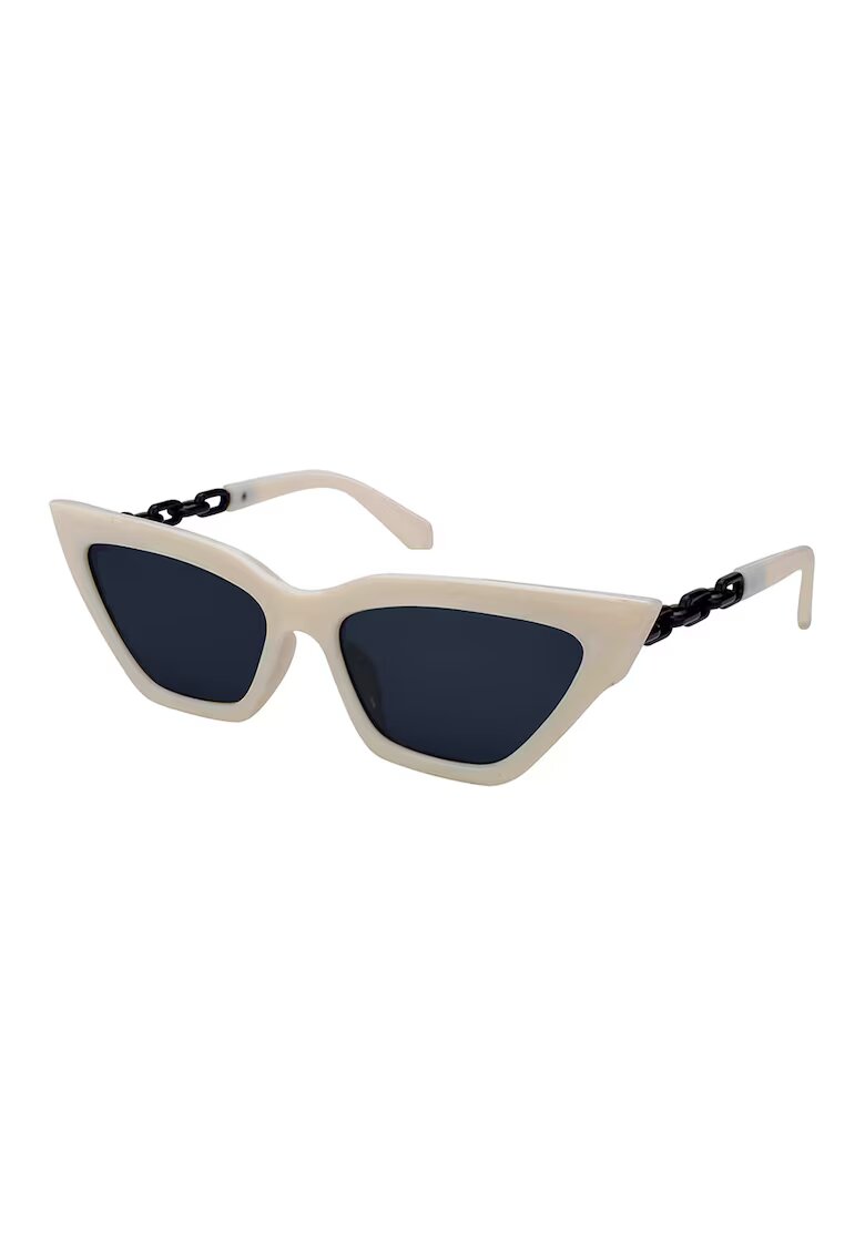 Emily Westwood Слънчеви очила Amaya Cat-Eye с плътен цвят - Бял/Черен