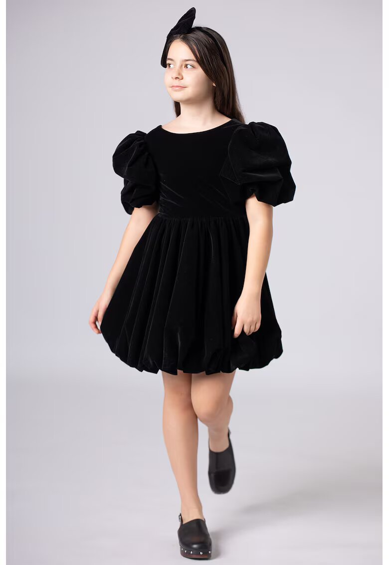 EMMA concept wear Разкроена рокля с бухнали ръкави - Черен