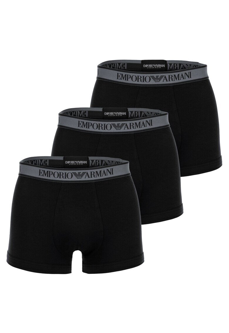 Emporio Armani Боксерки с памук и лого на талията - 3 чифта