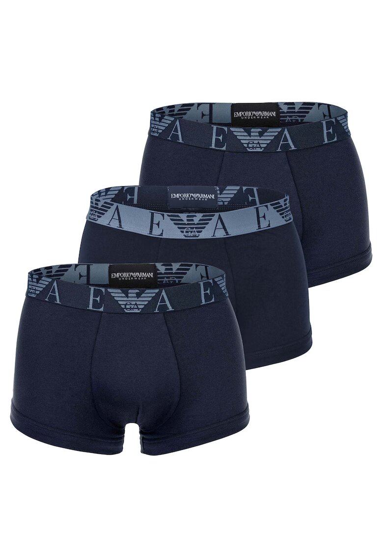 Emporio Armani Боксерки с памук и лого на талията - 3 чифта