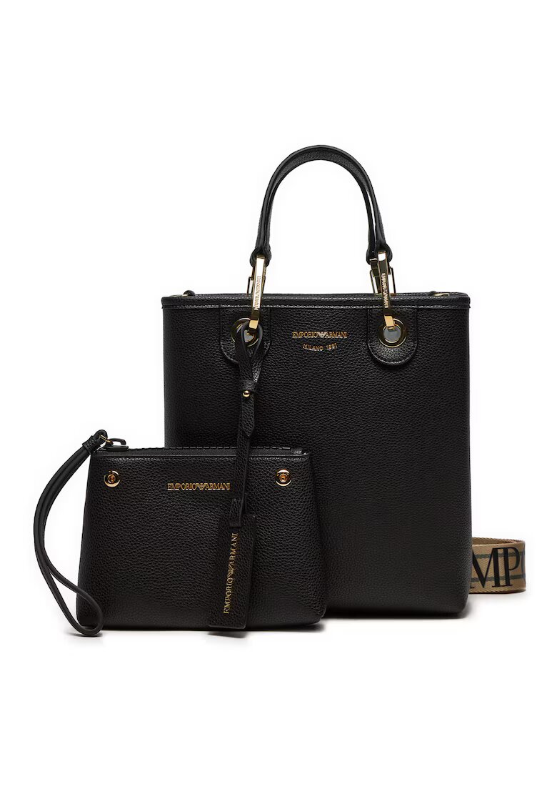 Emporio Armani Дамска чанта - екологична кожа - черна