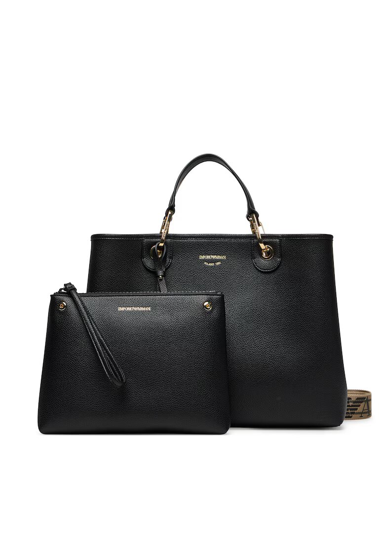 Emporio Armani Дамска чанта - екологична кожа - черна - размери 30x45см