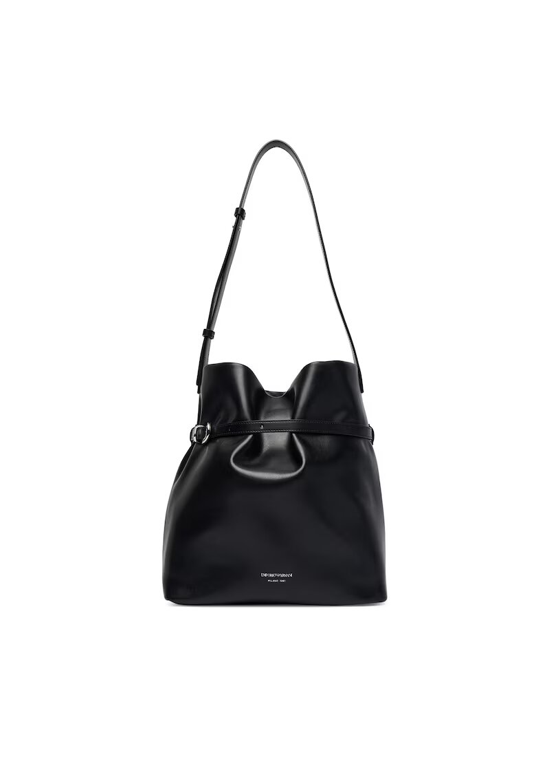 Emporio Armani Дамска чанта - естествена кожа - черна - One Size INTL