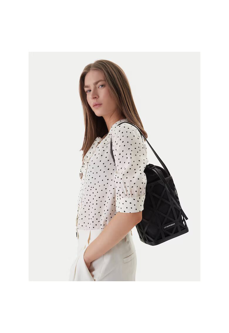 Emporio Armani Дамска чанта - естествена кожа - черна - One Size INTL