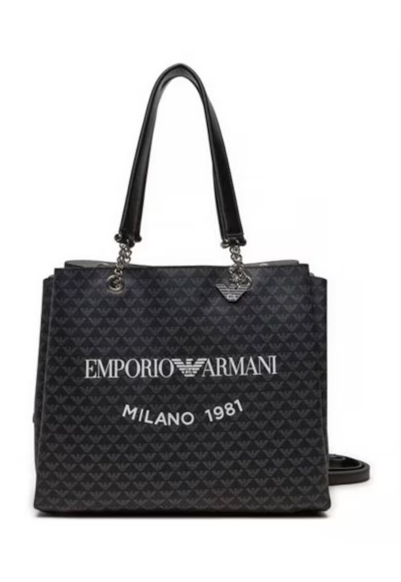 Emporio Armani Дамска чанта - модел Eagle Allover - 100% полиестер - 25.5x20x13см - Един размер