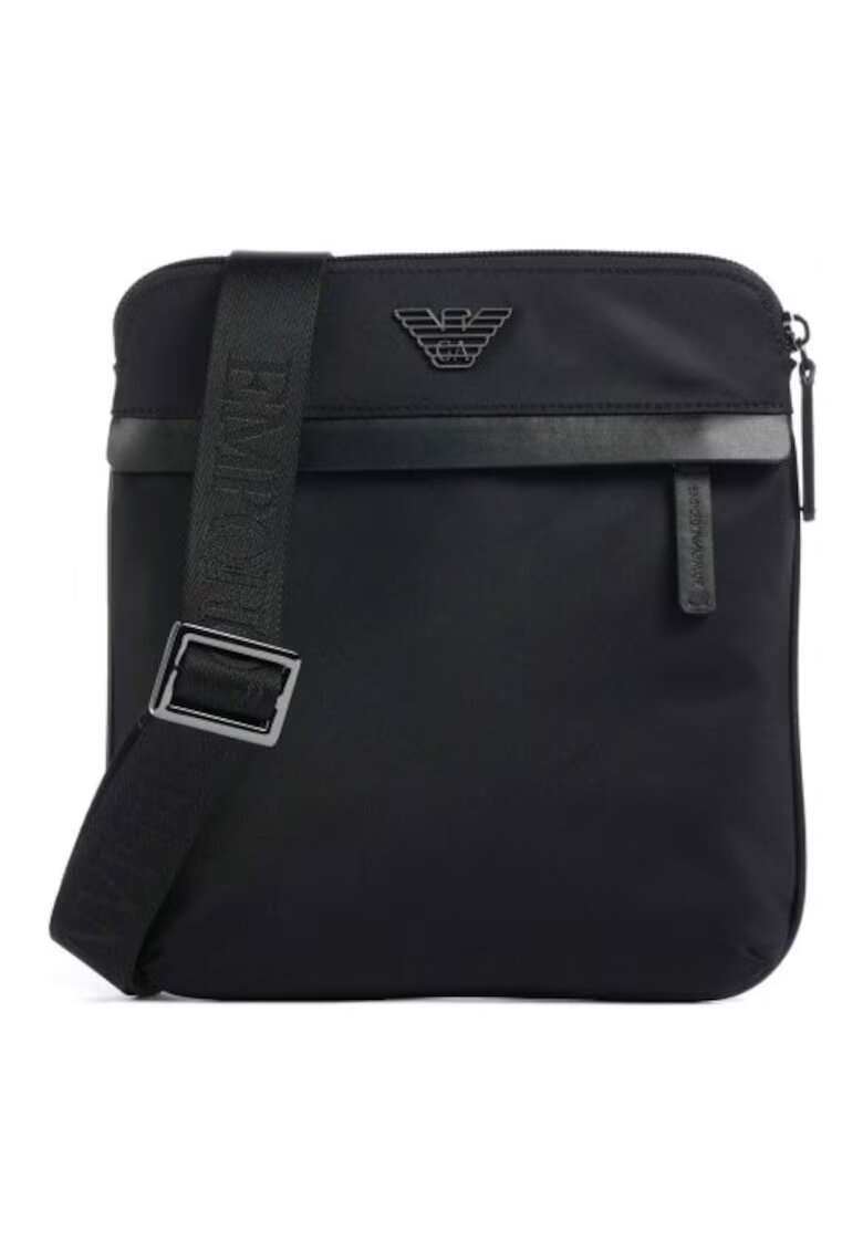 Emporio Armani Дамска чанта Tsantaki Crossbody Logo - полиестер - цвят мауро - един размер