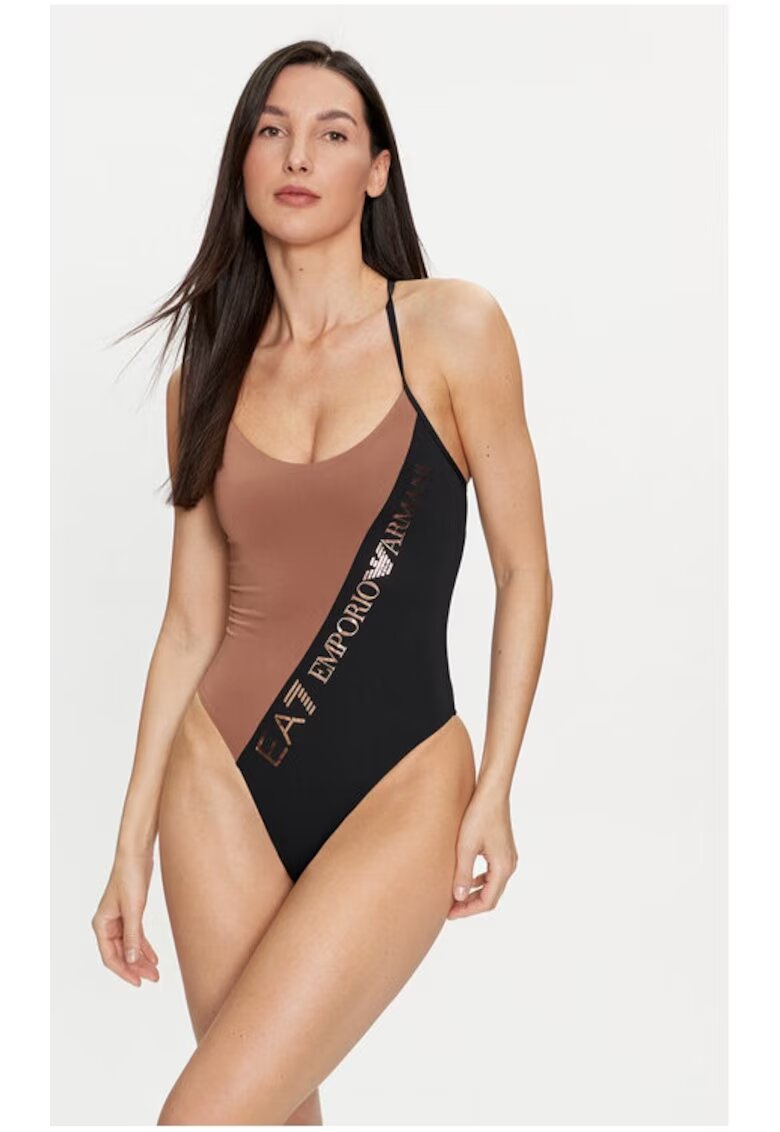 Emporio Armani Дамски бански - 540180 - Кафяв/Черен - Полиестер - Черен/Кафяв