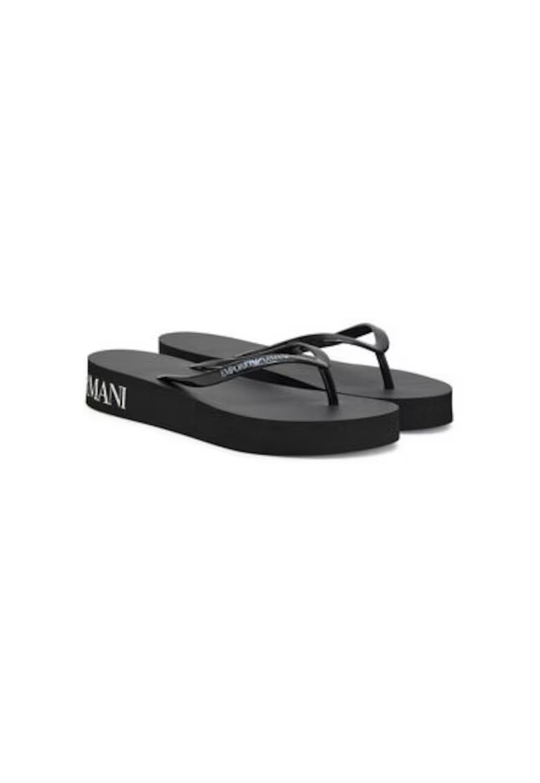 Emporio Armani Дамски джапанки XVQS09 XN118 - Синтетични - Черни