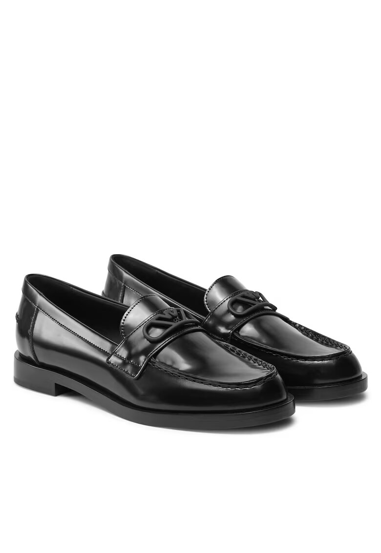 Emporio Armani Дамски мокасини - естествена кожа - черни