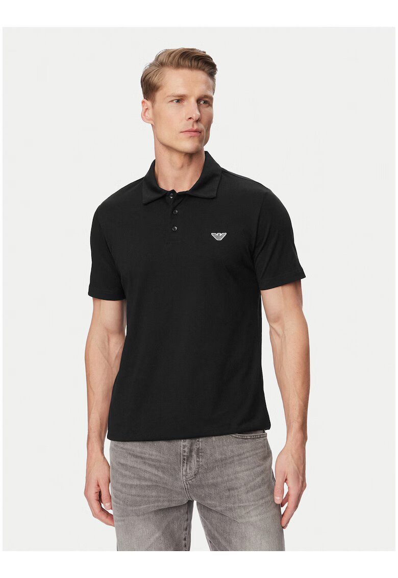 Emporio Armani Мъжка поло тениска - Черна - памук - къс ръкав