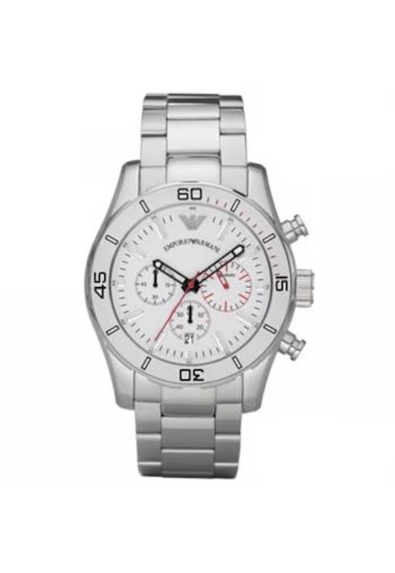 Emporio Armani Мъжки часовник - Armani - 45 мм - Неръждаема стомана - Сребрист