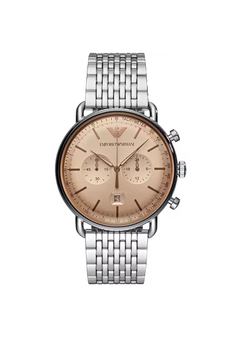 Emporio Armani Мъжки часовник Aviator 1888655785 - Сребърен