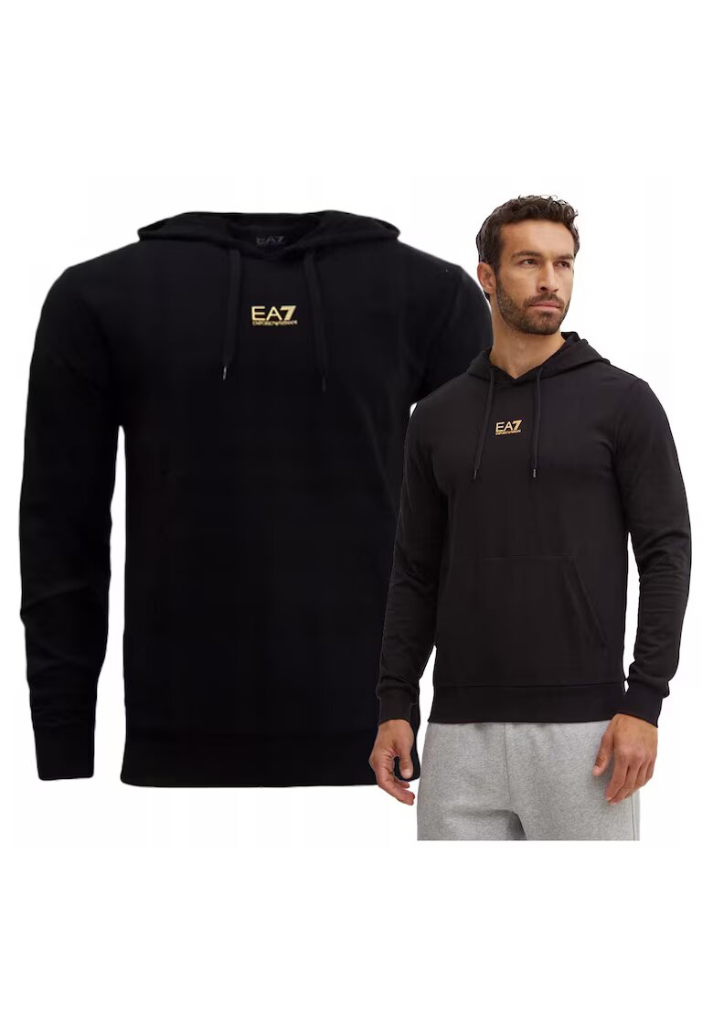 Emporio Armani Мъжки суитшърт - Памук - Еластан - Черен