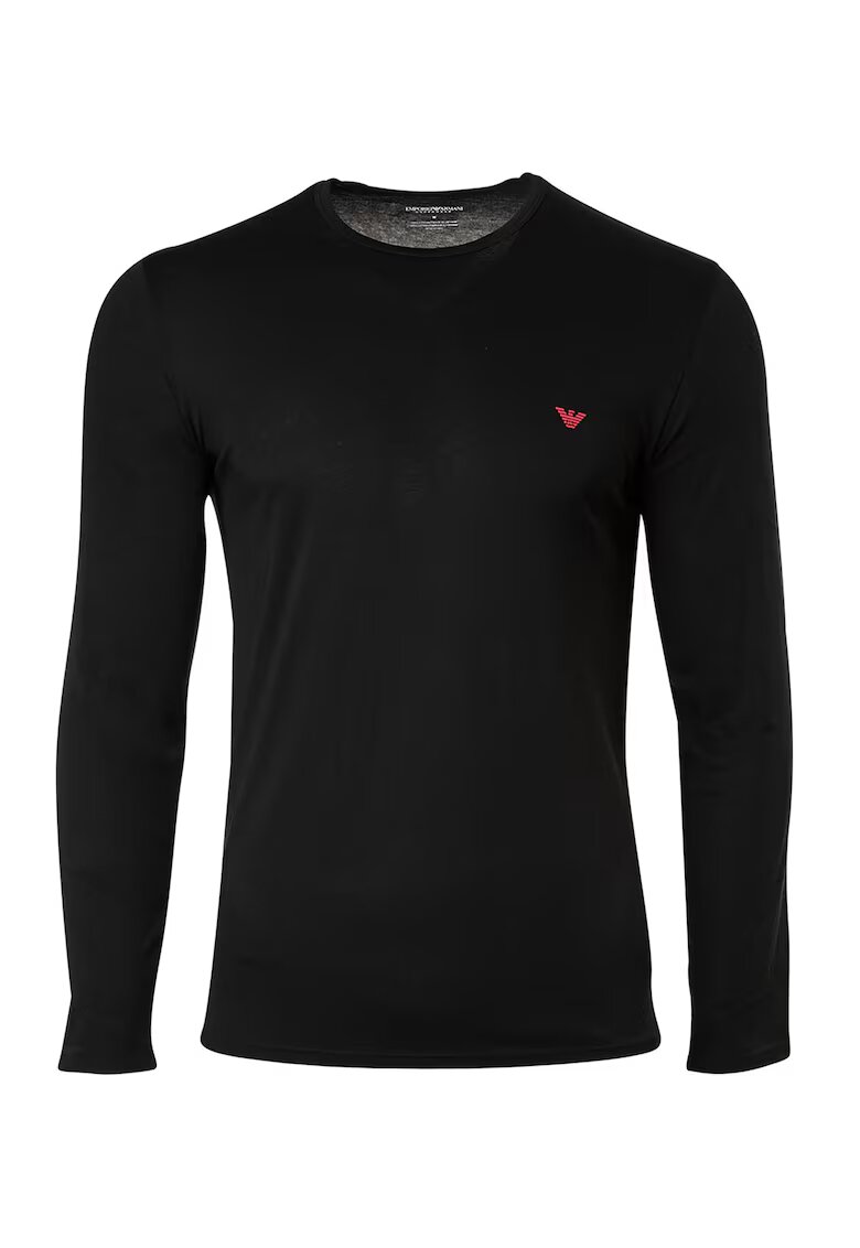 Emporio Armani Памучна блуза с овално деколте