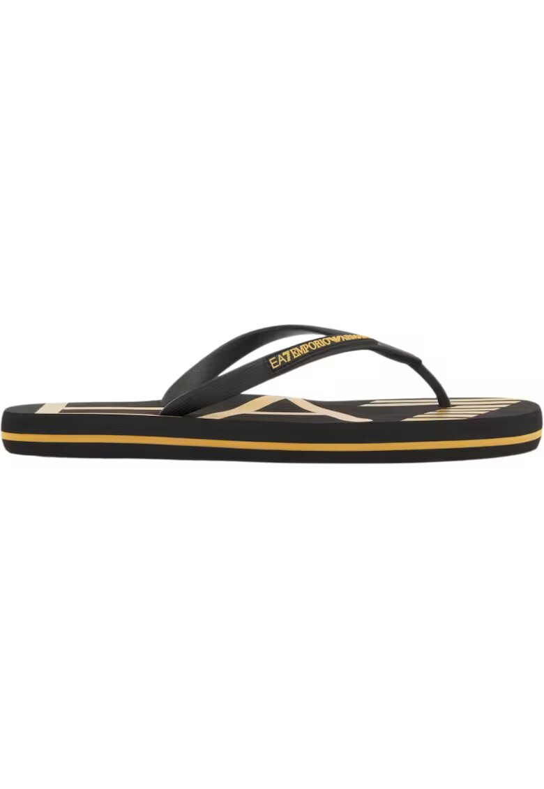 Emporio Armani Slapi EA7 Джапанки с голямо лого 61266 - Златист/Черен