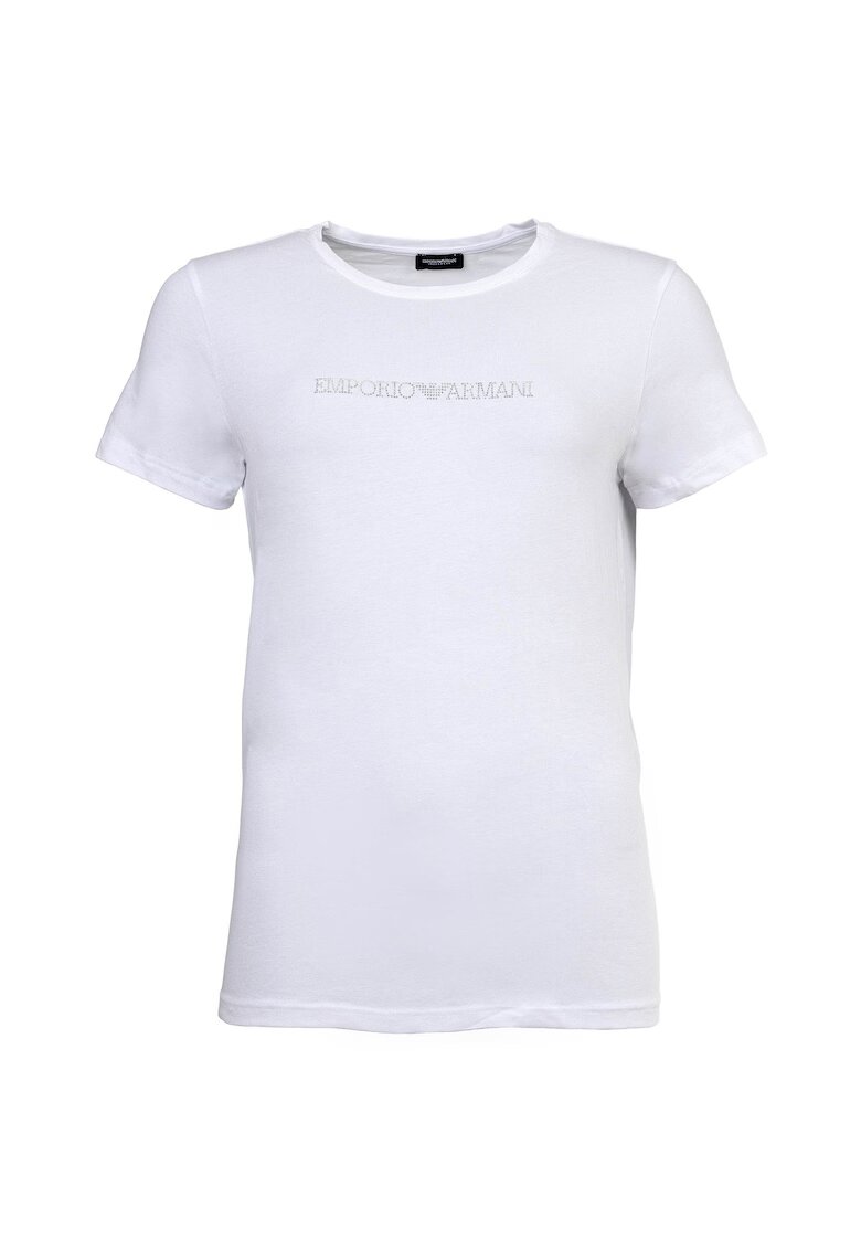 Emporio Armani Стандартна тениска с лого от декоративни камъни
