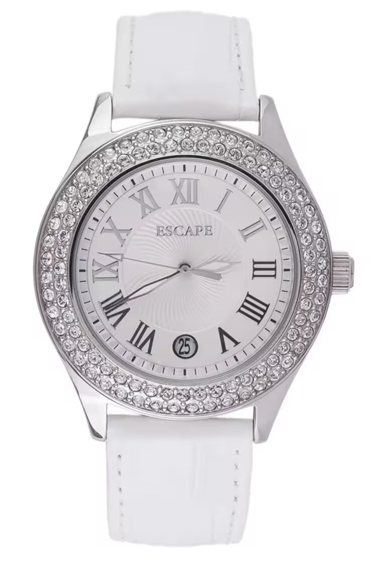 Escape Дамски часовник ECP10491 40мм - каишка от екологична кожа - водоустойчивост 5 АТМ - сребрист