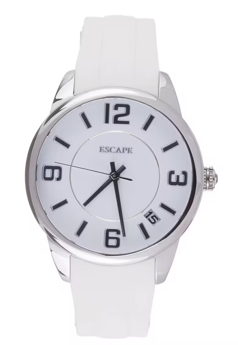 Escape Дамски часовник ECP10791 - пластмасов корпус 31-34 мм - бяла пластмасова каишка - водоустойчивост 5 ATM