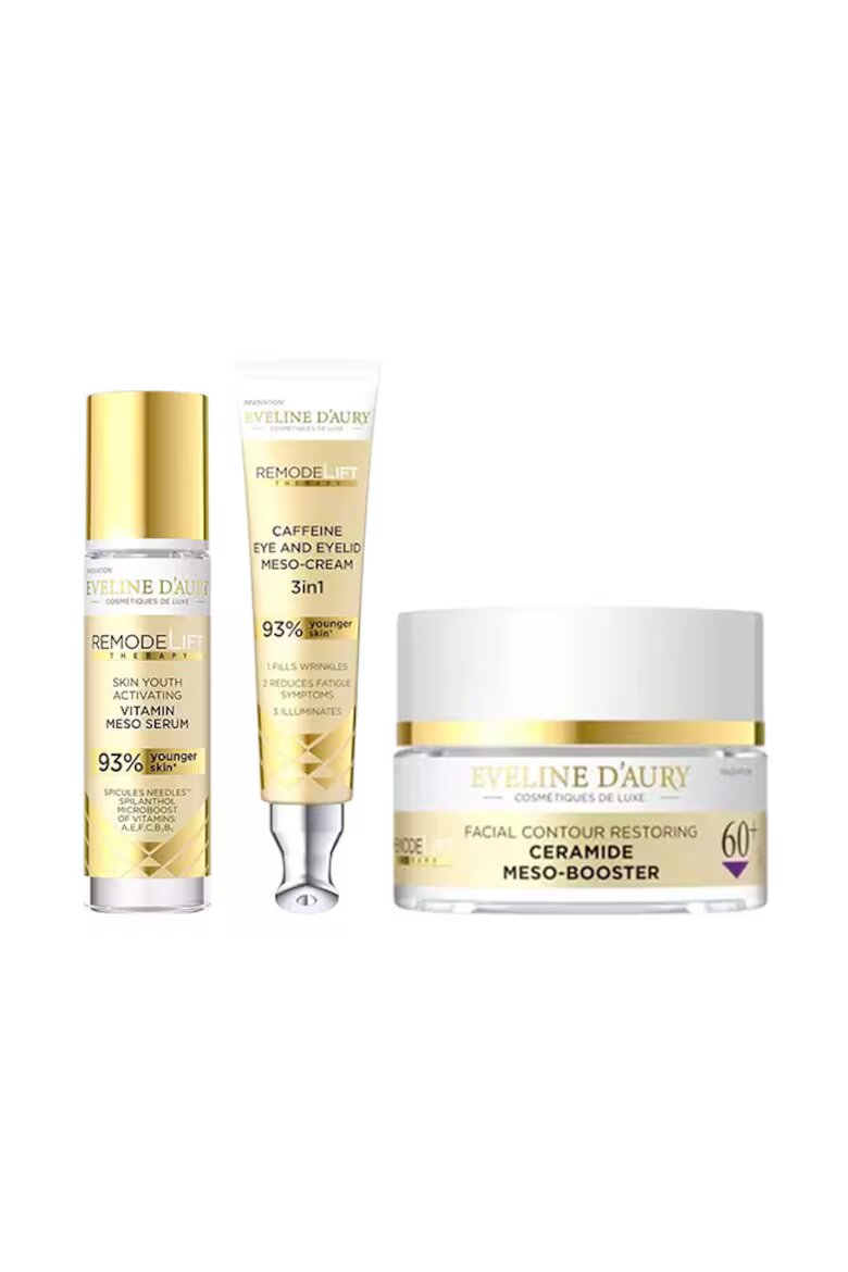 Eveline Cosmetics Комплект Eveline D'Aury 60+ Remodelift Therapy с крем за лице 50 мл витаминизиращ серум 30 мл и крем за очи и клепачи 20 мл