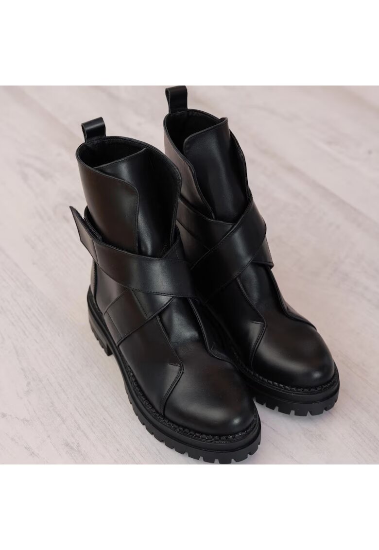 Exclusives Bocanci piele naturala - Bristol - Winter Edition - Черен