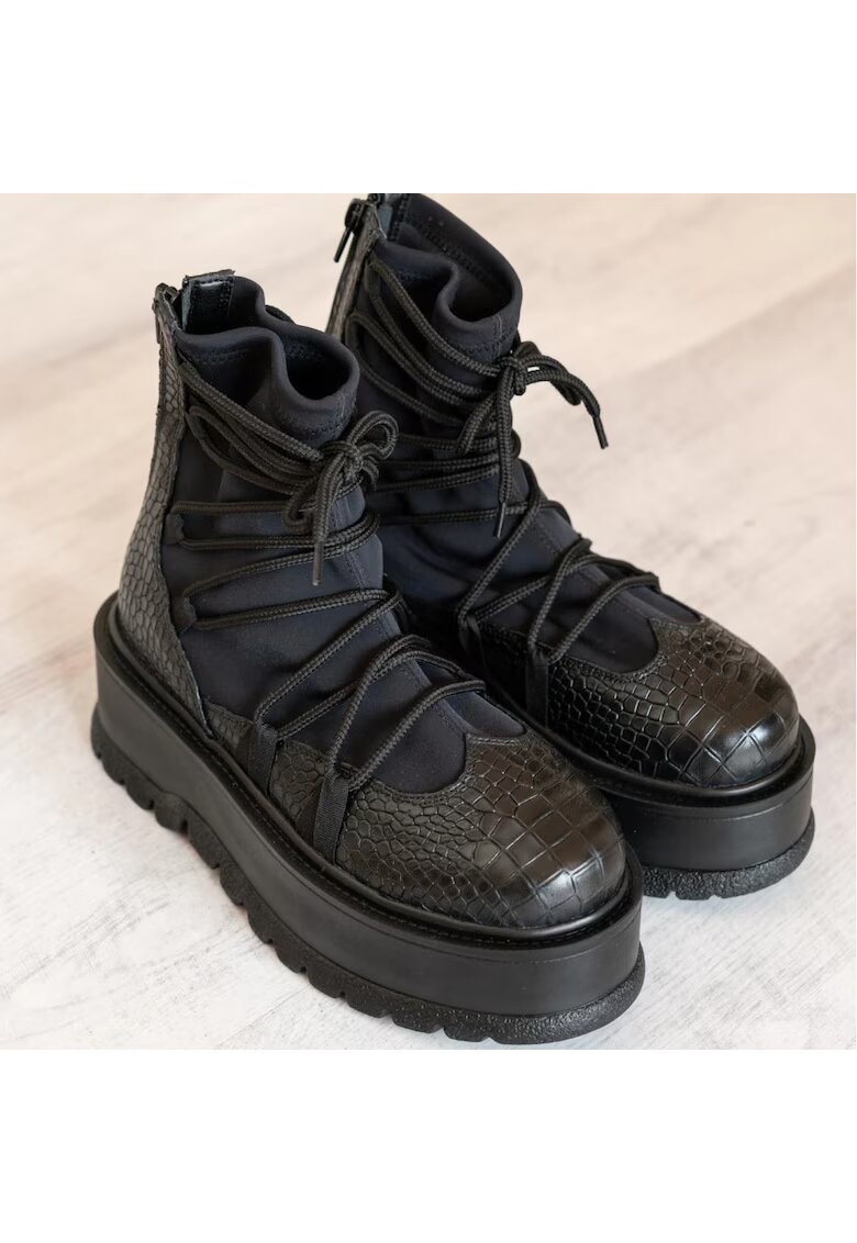 Exclusives Дамски Ботуши - Moon - Croco Black - размер 40 - 26.5 см