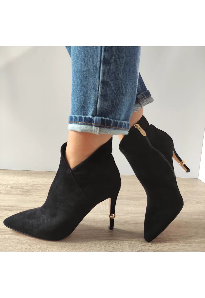 Feeling Елегантни дамски боти Mh003-2338 Black Velvet - Черно кадифе