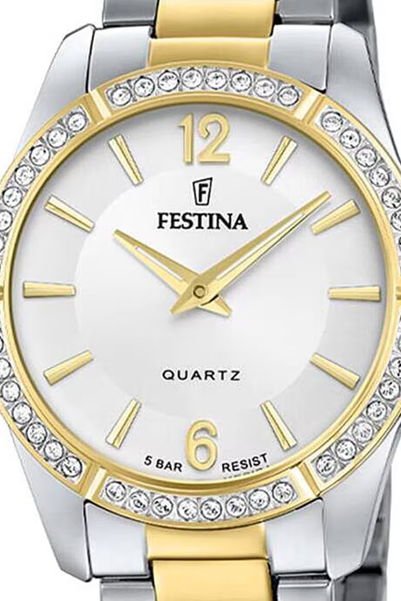 Festina Аналогов часовник с жлеб с циркони
